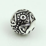S925 Stamped Sterling Silver 9x9mm Tibetan Nepalese Round Bead Charm WSP178 Retail Wholesale