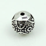 S925 Stamped Sterling Silver 9x9mm Tibetan Nepalese Round Bead Charm WSP178 Retail Wholesale