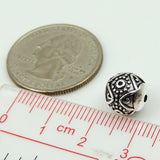 S925 Stamped Sterling Silver 9x9mm Tibetan Nepalese Round Bead Charm WSP178 Retail Wholesale