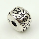 S925 Sterling Silver 10x15mm Chinese Lucky Flat Barrel DIY Charm Bead WSP180 Wholesal Retail