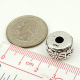 S925 Sterling Silver 10x15mm Chinese Lucky Flat Barrel DIY Charm Bead WSP180 Wholesal Retail