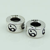 2 PCS Sterling Silver 925 Taiji Barrel Bead Spacer WSP194 Wholesale: See Discount Coupons in Item Details