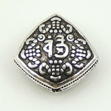 Sterling Silver 925 Vintage Chinese Lucky Flat Bead Charm WSP165 Wholesale: See Discount Coupons in Item Details