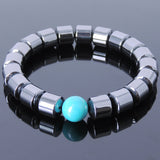 Handmade Men Women Gemstone Elastic Bracelet Hematite Turquoise DiyNotion BR100