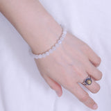 Moonstone Sterling Silver Bracelet Natural Gemstone 925 Clasp for Men Women DiyNotion Handmade BR383