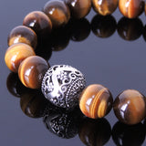 Men's Women Tiger Eye Sterling Silver Bracelet 925 Charm Gemstone DiyNotion Handmade BR024