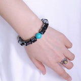 Handmade Men Women Gemstone Elastic Bracelet Hematite Turquoise DiyNotion BR100
