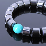 Handmade Men Women Gemstone Elastic Bracelet Hematite Turquoise DiyNotion BR100