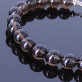 Men Women Gemstone Bracelet Smoky Quartz 925 Sterling Silver Clasp DiyNotion BR380