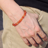 Handmade Men Women Gemstone Bracelet Red Carnelian 925 Sterling Silver Clasp DiyNotion BR382