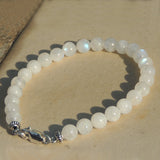 Moonstone Sterling Silver Bracelet Natural Gemstone 925 Clasp for Men Women DiyNotion Handmade BR383