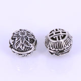 Sterling Silver 925 Vintage Double-sided Lotus Lucky Bead Charm WSP263 Wholesale: See Discount Coupons in Item Details