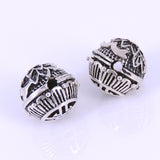 Sterling Silver 925 Vintage Double-sided Lotus Lucky Bead Charm WSP263 Wholesale: See Discount Coupons in Item Details