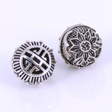 Sterling Silver 925 Vintage Double-sided Lotus Lucky Bead Charm WSP263 Wholesale: See Discount Coupons in Item Details