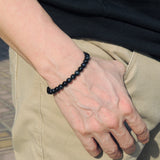 Handmade Men Women Gemstone Bracelet Blue Tiger Eye 925 Sterling Silver Clasp DiyNotion BR390