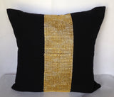 Gold Decorative Black Throw Pillows, 16 inch Black Gold Stone Black pillows, black pillows, Gift Pillow Cover