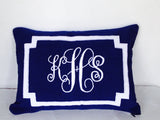 Navy Pillows personalized, Birthday gifts for women friends, Monogram Lumbar Pillows, Anniversary Gift Ideas, 12"x 20 Lumbar Pillows