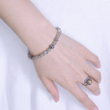 Men's Women Labradorite Sterling Silver Bracelet 925 Cross Bead Gemstone DiyNotion Handmade BR397