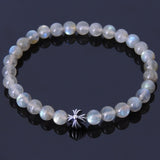 Men's Women Labradorite Sterling Silver Bracelet 925 Cross Bead Gemstone DiyNotion Handmade BR397