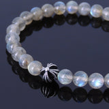 Men's Women Labradorite Sterling Silver Bracelet 925 Cross Bead Gemstone DiyNotion Handmade BR397