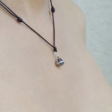 925 Sterling Silver Buddhism Mantra Protection Pendant Handmade Adjustable Wax Rope Necklace Men Women DiyNotion NK007