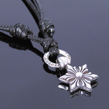 925 Sterling Silver CrossPendant Handmade Adjustable Wax Rope Necklace Men Women DiyNotion NK004