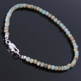 Jasper Stone Anklet Gemstone 925 Sterling Silver Clasp for Men Women DiyNotion Handmade AN001