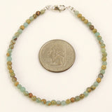 Jasper Stone Anklet Gemstone 925 Sterling Silver Clasp for Men Women DiyNotion Handmade AN001