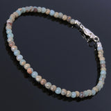 Jasper Stone Anklet Gemstone 925 Sterling Silver Clasp for Men Women DiyNotion Handmade AN001
