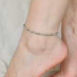 Jasper Stone Anklet Gemstone 925 Sterling Silver Clasp for Men Women DiyNotion Handmade AN001