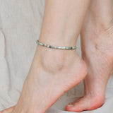 Jasper Stone Anklet Gemstone 925 Sterling Silver Clasp for Men Women DiyNotion Handmade AN004