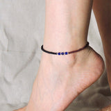Garnet Lapis Anklet Matte Black Onyx Gemstone 925 Sterling Silver Clasp for Men Women DiyNotion Handmade AN007