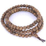 Agarwood 108 Beads 6.5mm Vietnamese Golden Agarwood/ Eaglewood/ Gaharu Men Women Stretchable Mala Bracelet/Necklace DiyNotion AW008 金絲土沉香