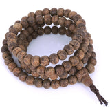 Agarwood 108 Beads 6.5mm Vietnamese Golden Agarwood/ Eaglewood/ Gaharu Men Women Stretchable Mala Bracelet/Necklace DiyNotion AW008 金絲土沉香