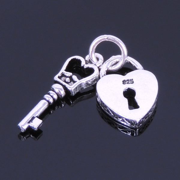 Sterling Silver 925 Key To Heart Pendant Vintage Valentine Mothers' Day WSP122 Wholesale: See Discount Coupons in Item Details