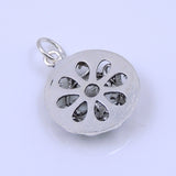 S925 Sterling Silver 17mm Celtic Vintage Round Fleur de Lis Pendant 3g Wholesale Retail WSP224