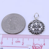 S925 Sterling Silver 17mm Celtic Vintage Round Fleur de Lis Pendant 3g Wholesale Retail WSP224