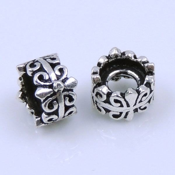 6 PCS 925 Sterling Silver Fleur de Lis Spacer WSP243X6 Wholesale: See Discount Coupons in Item Details