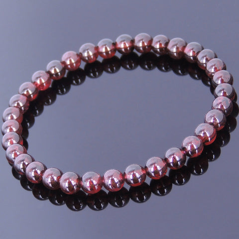 Handmade Men Women Garnet Bracelet Natural Grade AAA Gemstone Red Wine Color DiyNotion BR358E