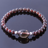 Handmade Garnet Bracelet Natural Grade AAA Gemstone Smoky Quartz 925 Sterling Silver Bead DiyNotion BR011