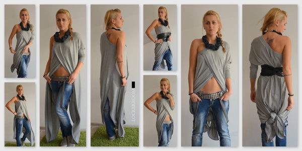 Summer Tunic Top/Loose Tunic /Woman Gray tunic/Plus size tunic/Gray tunic dress /Oversize tunic dress