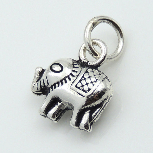 Sterling Silver 925 Vintage Elephant Pendant Charm WSP065 Wholesale: See Discount Coupons in Item Details