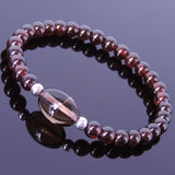 Handmade Garnet Bracelet Natural Grade AAA Gemstone Smoky Quartz 925 Sterling Silver Bead DiyNotion BR011