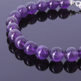 Handmade Men Women Gemstone Bracelet Amethyst 925 Sterling Silver Clasp DiyNotion BR427