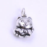 Sterling Silver 925 Stamped Vintage Love Heart Lucky Cat Pendant WSP250B Wholesale: See Discount Coupons in Item Details