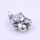 Sterling Silver 925 Stamped Vintage Wealth Lucky Cat Pendant WSP250C Wholesale: See Discount Coupons in Item Details