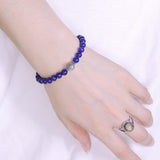Handmade Men Women Gemstone Bracelet Lapis Labradorite 925 Sterling Silver Spacer DiyNotion BR019