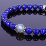 Handmade Men Women Gemstone Bracelet Lapis Labradorite 925 Sterling Silver Spacer DiyNotion BR019