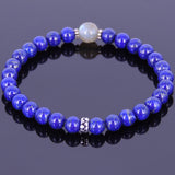Handmade Men Women Gemstone Bracelet Lapis Labradorite 925 Sterling Silver Spacer DiyNotion BR019