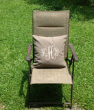 Outdoor Pillows, Monogram Decorative pillow cover, 16x16 inches Taupe Pillows, Boat pillows